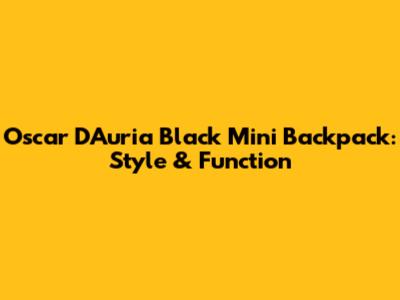 Oscar D'Auria Black Mini Backpack: Style & Function
