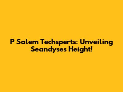 P Salem Techsperts: Unveiling Seandyse's Height!
