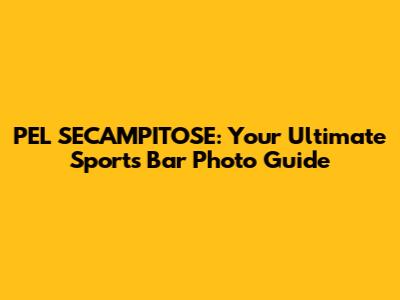 PEL SECAMPITOSE: Your Ultimate Sports Bar Photo Guide