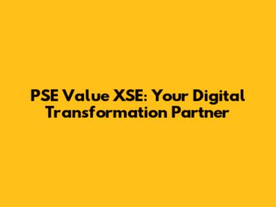 PSE Value XSE: Your Digital Transformation Partner
