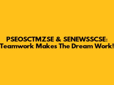 PSEOSCTMZSE & SENEWSSCSE: Teamwork Makes The Dream Work!