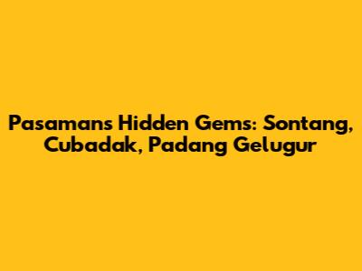 Pasaman's Hidden Gems: Sontang, Cubadak, Padang Gelugur