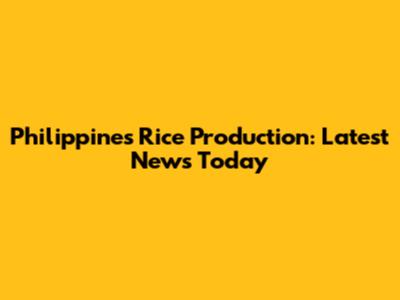 Philippines Rice Production: Latest News Today