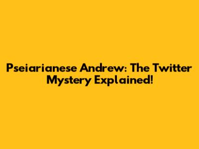 Pseiarianese Andrew: The Twitter Mystery Explained!