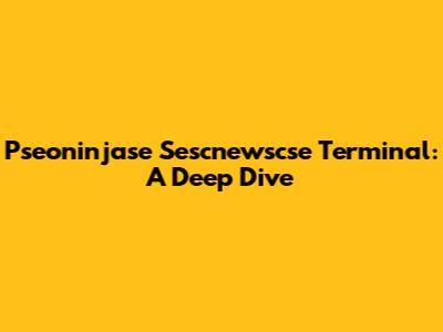 Pseoninjase Sescnewscse Terminal: A Deep Dive