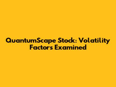QuantumScape Stock: Volatility Factors Examined