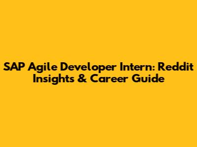 SAP Agile Developer Intern: Reddit Insights & Career Guide