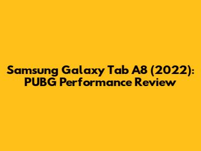 Samsung Galaxy Tab A8 (2022): PUBG Performance Review