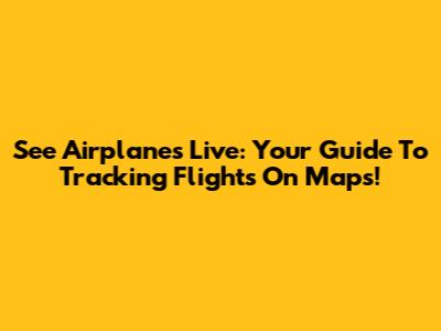 See Airplanes Live: Your Guide To Tracking Flights On Maps!