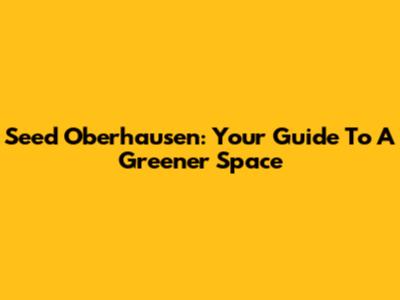 Seed Oberhausen: Your Guide To A Greener Space