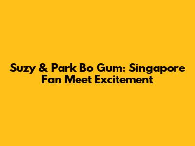 Suzy & Park Bo Gum: Singapore Fan Meet Excitement