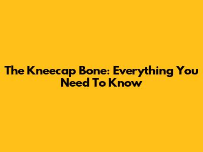 The Kneecap Bone: Everything You Need To Know