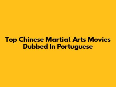 Top Chinese Martial Arts Movies Dubbed In Portuguese