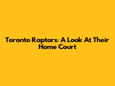 Toronto Raptors: A Look At Their Home Court