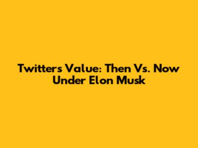 Twitter's Value: Then Vs. Now Under Elon Musk