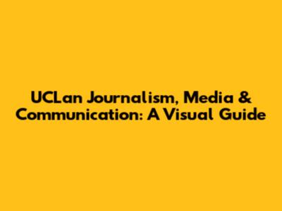 UCLan Journalism, Media & Communication: A Visual Guide