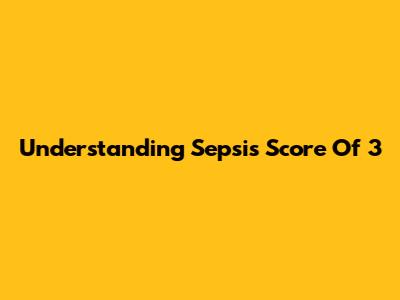Understanding Sepsis Score Of 3