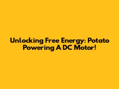 Unlocking Free Energy: Potato Powering A DC Motor!