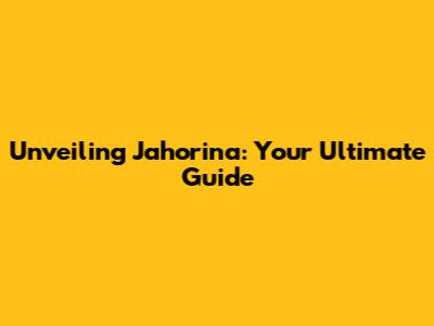 Unveiling Jahorina: Your Ultimate Guide