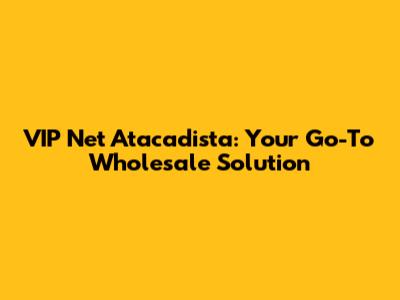 VIP Net Atacadista: Your Go-To Wholesale Solution