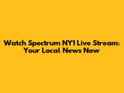 Watch Spectrum NY1 Live Stream: Your Local News Now