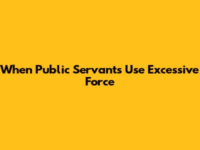 When Public Servants Use Excessive Force