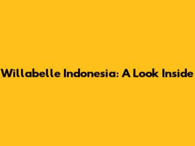 Willabelle Indonesia: A Look Inside