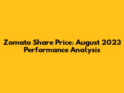Zomato Share Price: August 2023 Performance Analysis